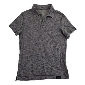 Calvin Klein V-Neck Polo Shirt Men's M Medium Heathered Grey Gray Classic EUC LN